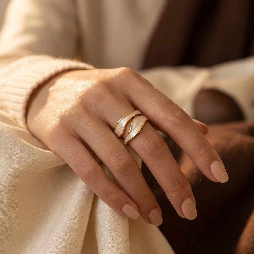 Francoise — Sculptural Gold & Silver Cuff Ring