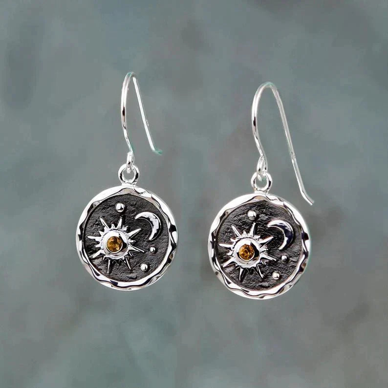 Elegant Bohemian Sun & Moon Earrings