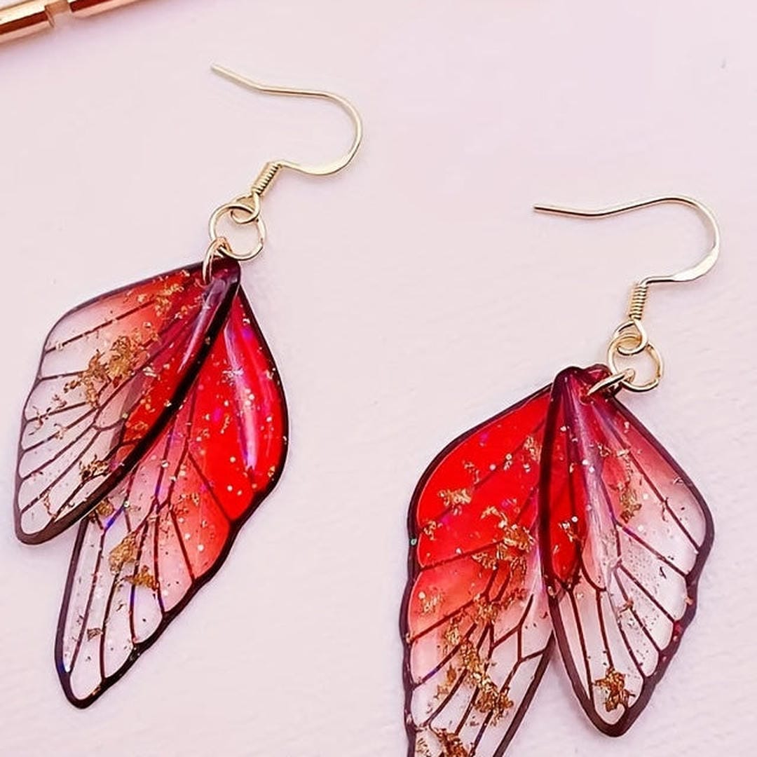 Darcy — Butterfly Wing Resin Drop Earrings