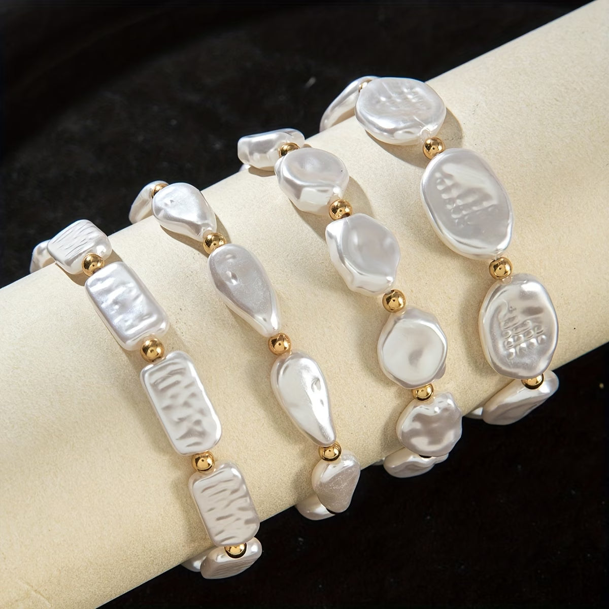 Ophelia — Pearl Statement Bracelet Set of 4