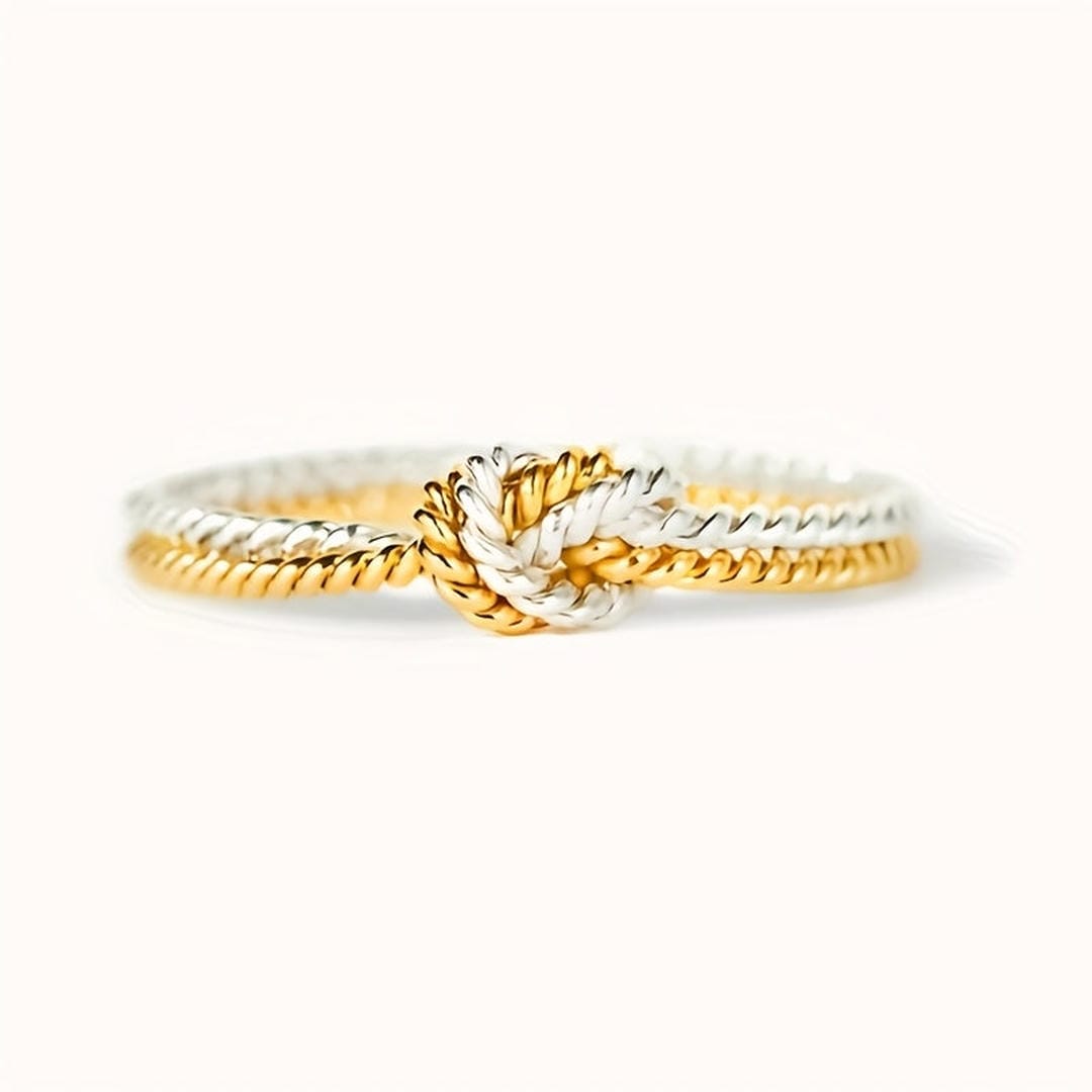 Viola — Two Tone Love Knot Ring