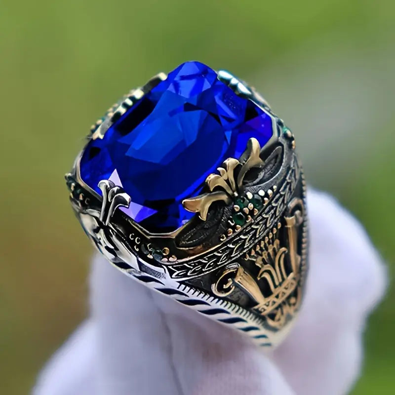 Laetitia — Vintage Silver Sapphire Ring