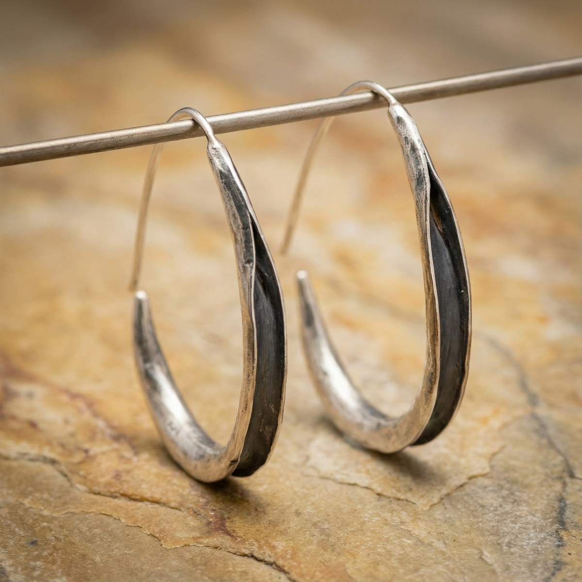 Large Circle Single Earrings