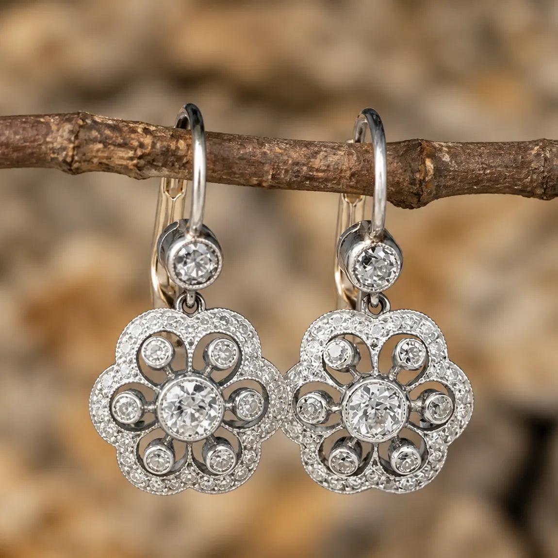 Vintage Crystal Mandala Earrings