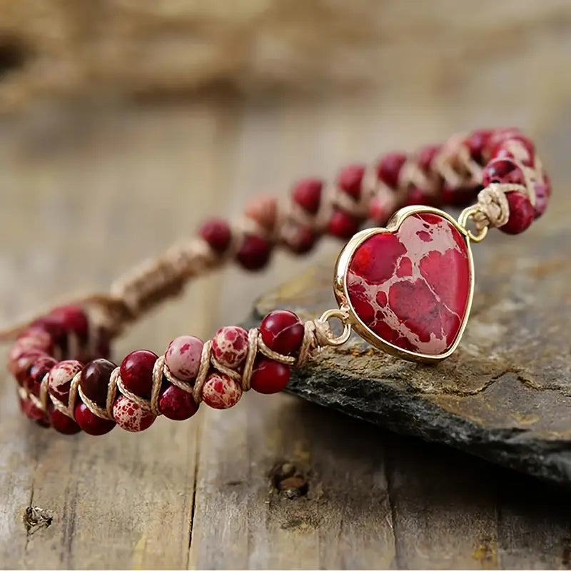 Johanna — Boho Adjustable Heart Stone Bracelet