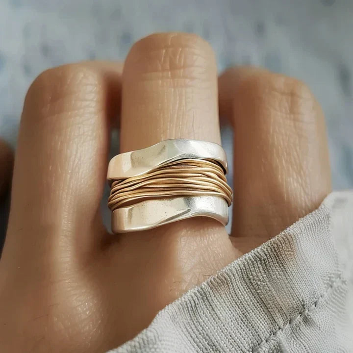 Vintage Gold-Plated Silver Wire Ring