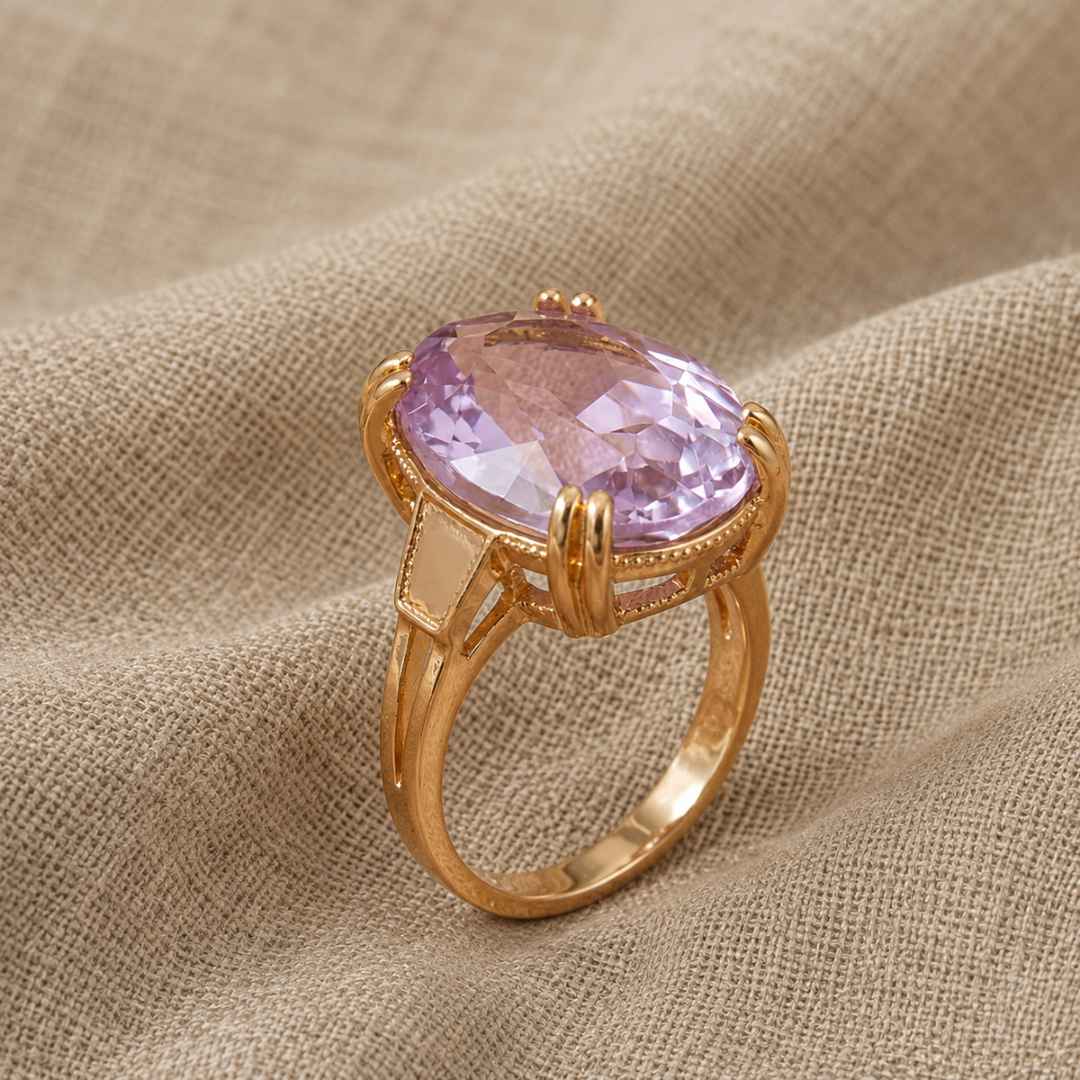 Satu — Minimalist Oval Purple Stone Ring