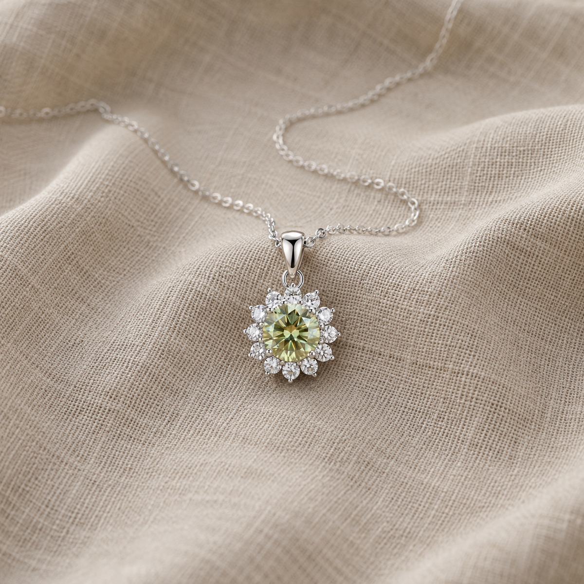 Oona — Blue-Green Snowflake Pendant Necklace