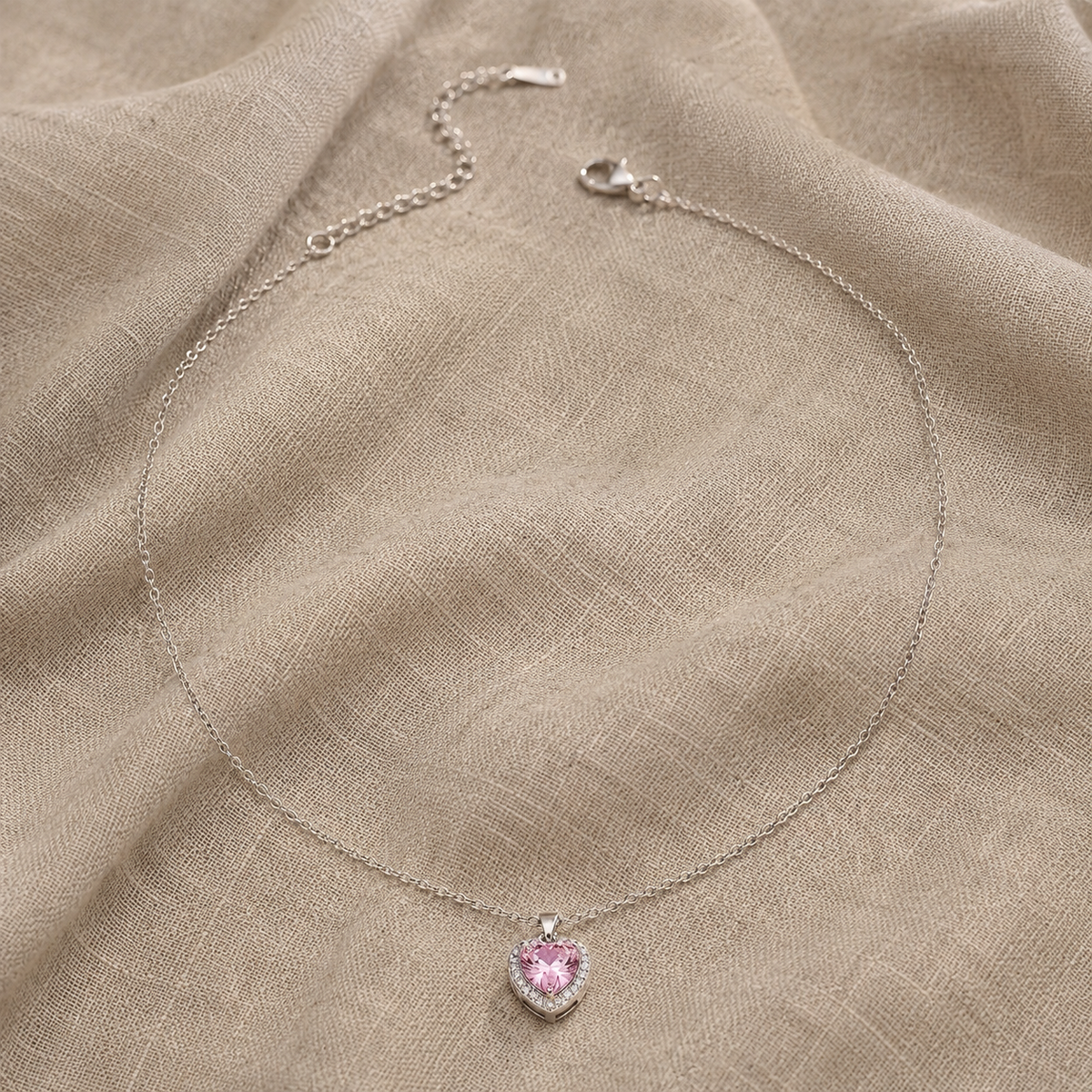 Alina — Pink Heart Zirconia Necklace