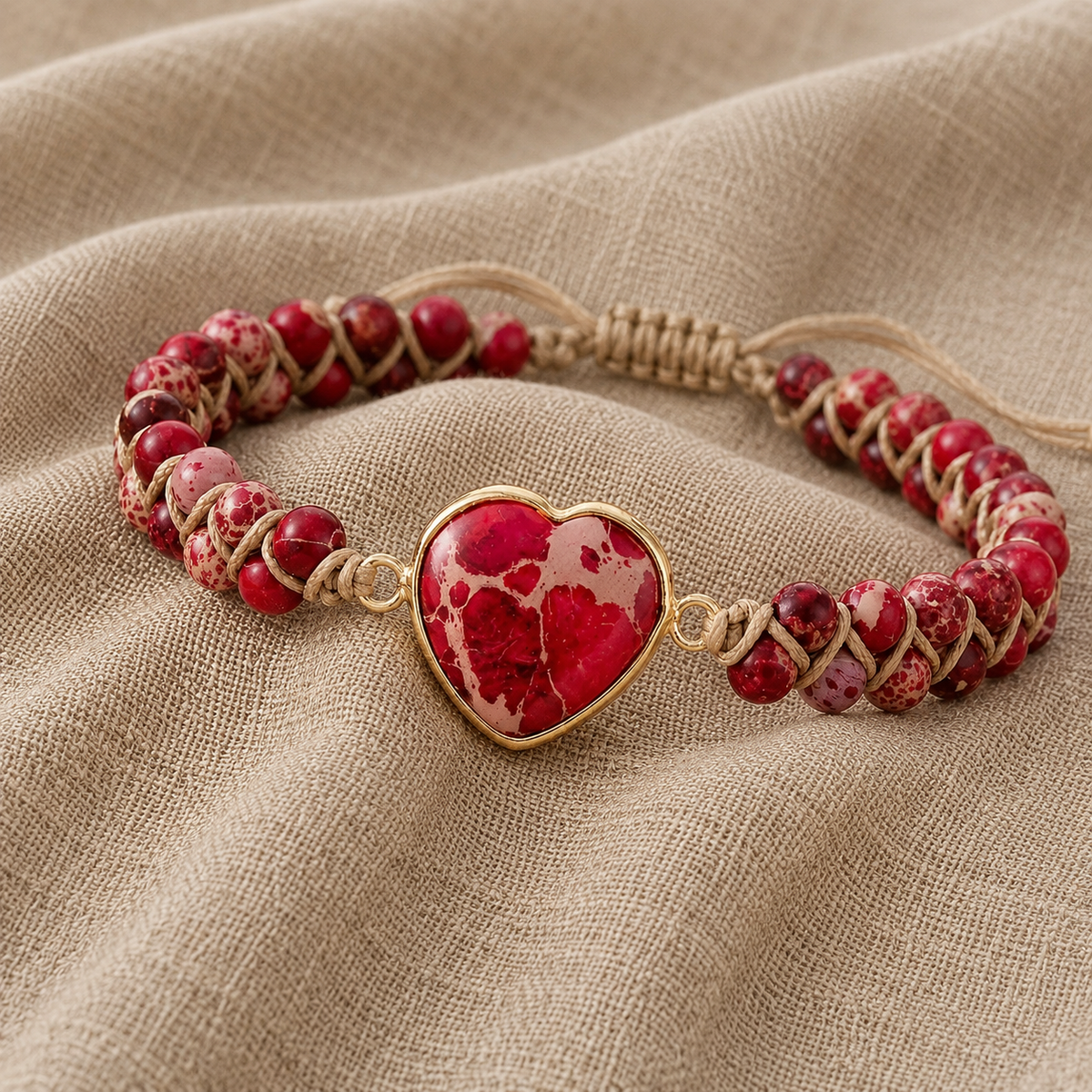 Johanna — Boho Adjustable Heart Stone Bracelet