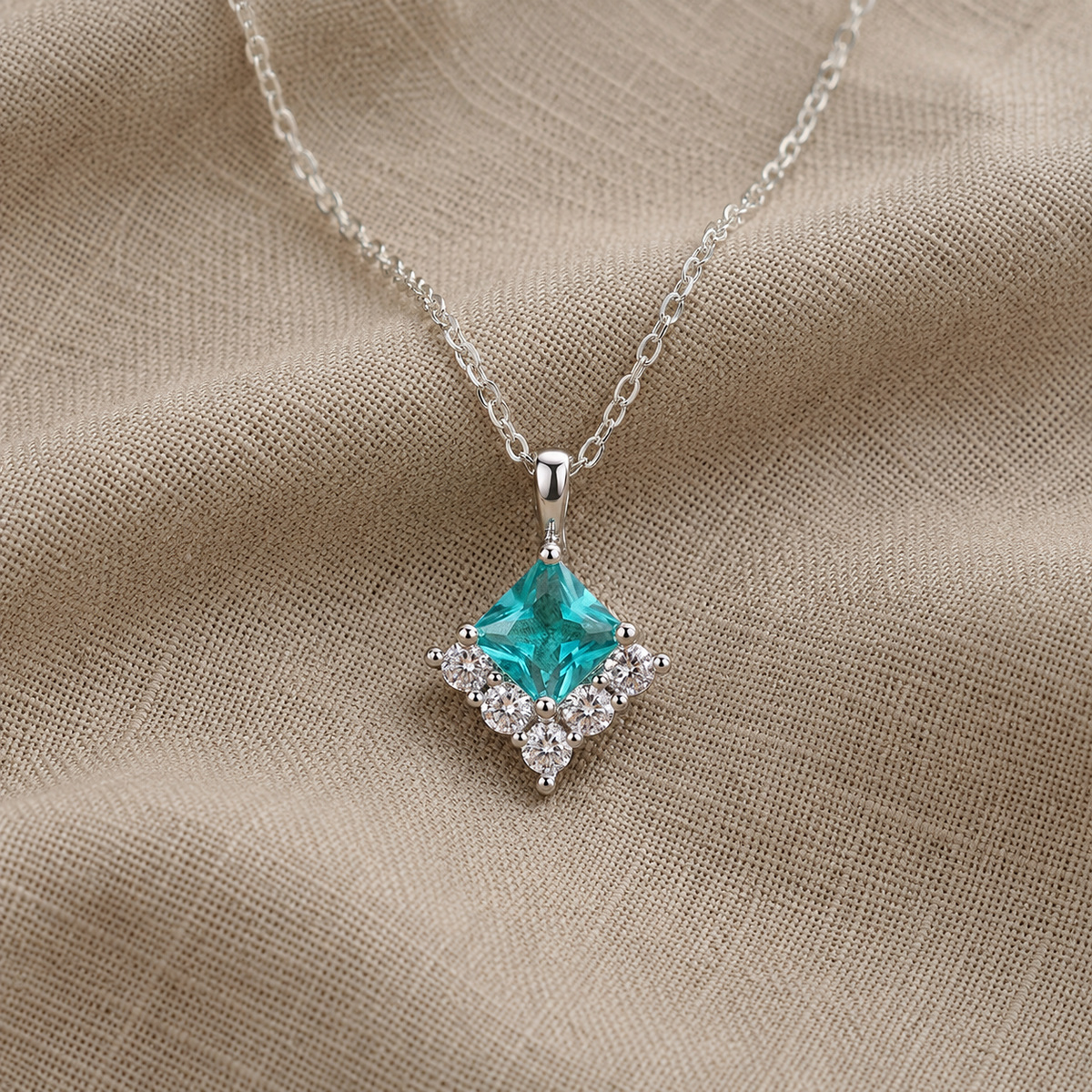Anni — Silver-Inlaid Stone Necklace