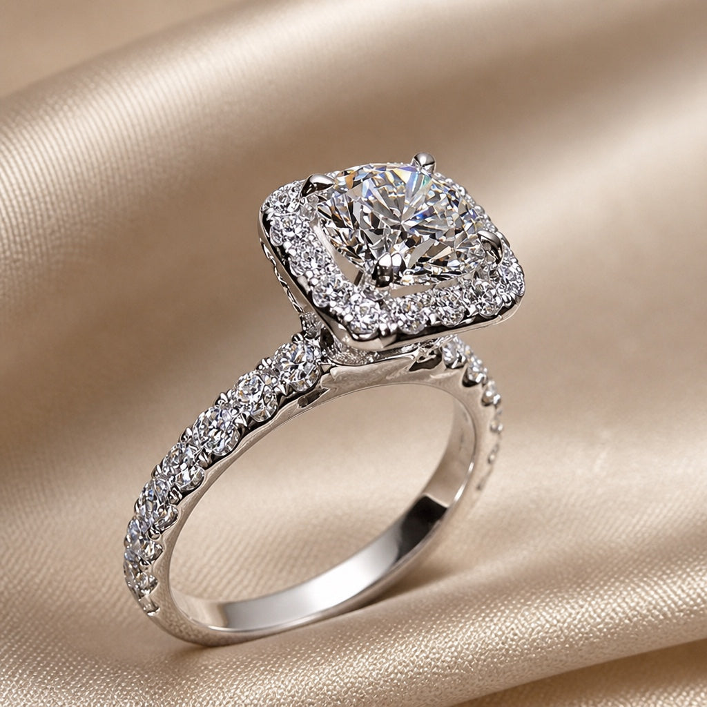 Dorinda — White Gold Charming Inlaid Zirconia Ring