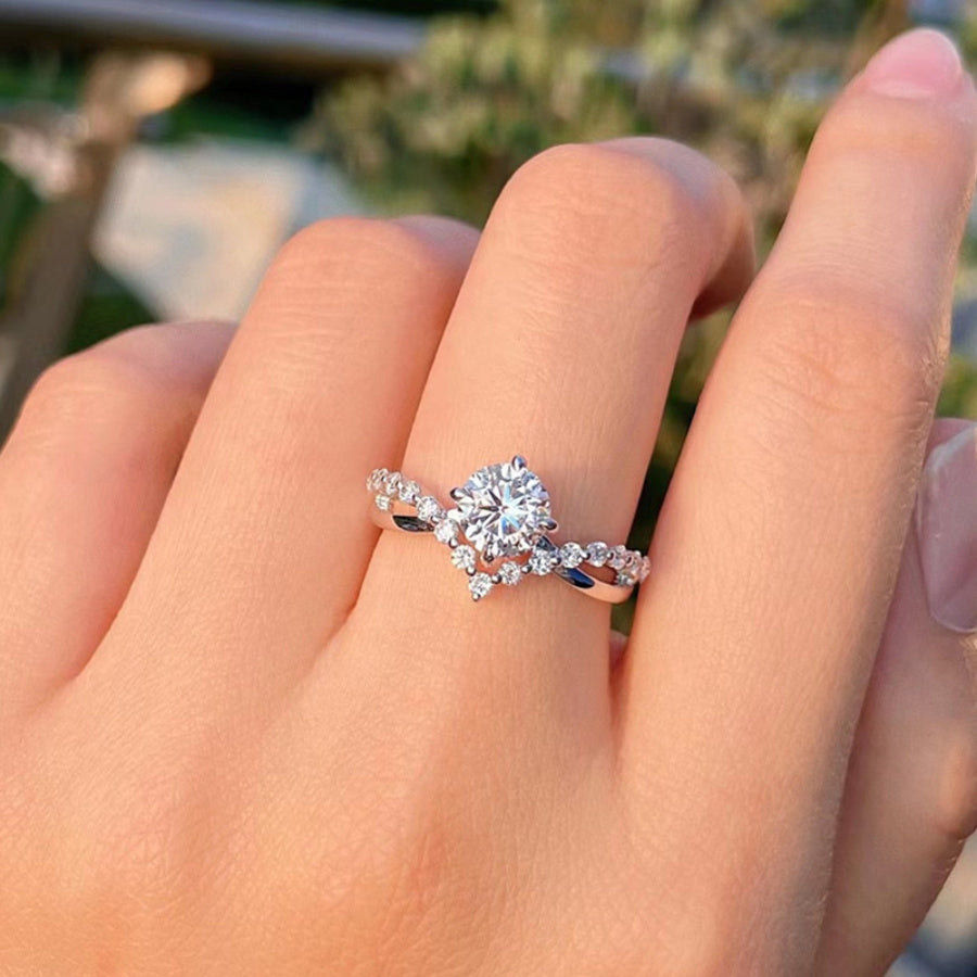 Aster — Aurora Vine White Gold Zirconia Ring