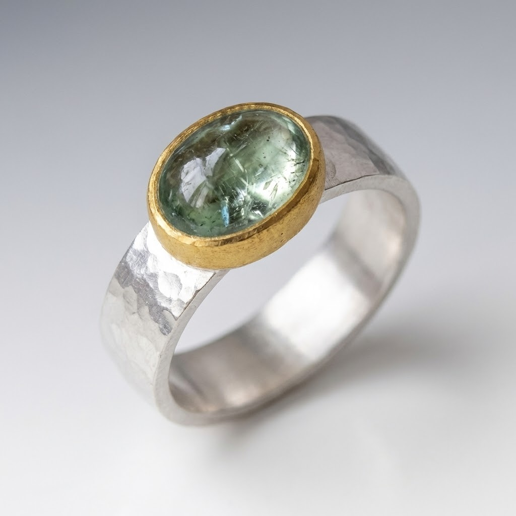 Inez — Silver Greenfield Vintage Ring