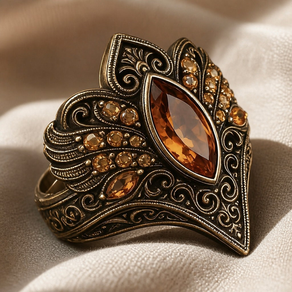 Freda — Noble Vintage Carved Ring