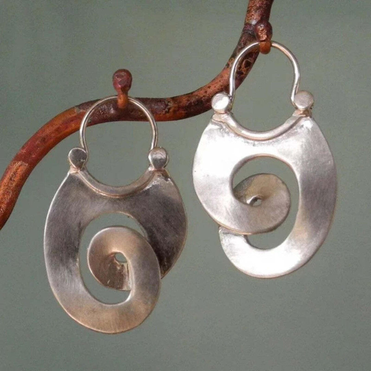 Phyllis — Retro Irregular Silver Earrings