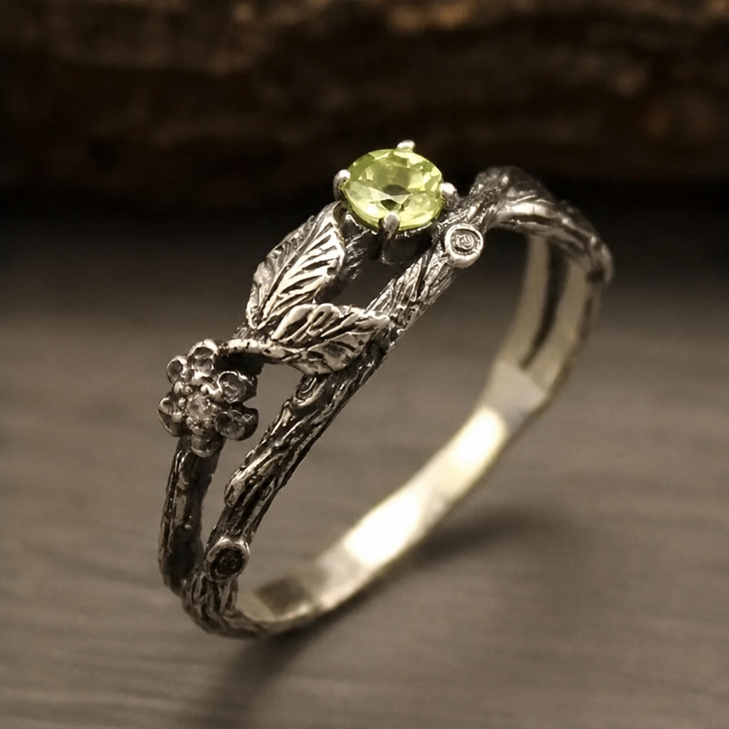 Anneke — Green Zirconia Branch Ring
