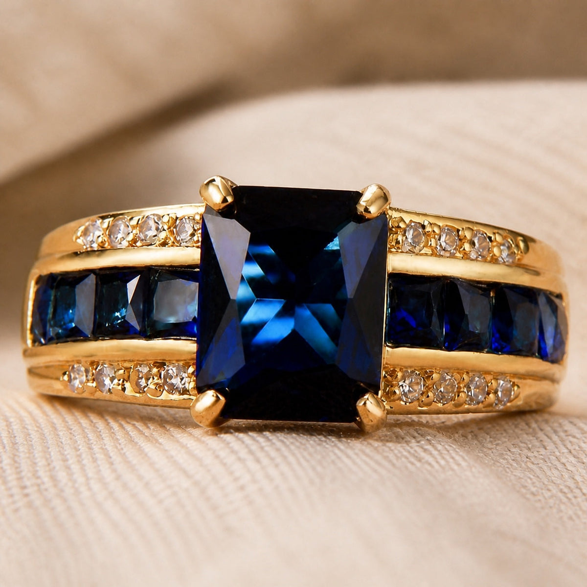 Cleo — Sapphire Velvet Petal Ring