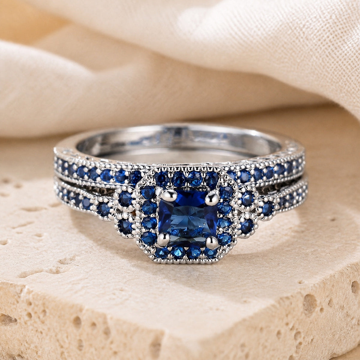 Daisy — Vionetta Sapphire Mosaic Ring Set