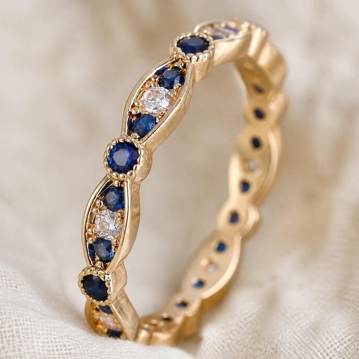 Clover — Sapphire Midnight Constellation Band Ring