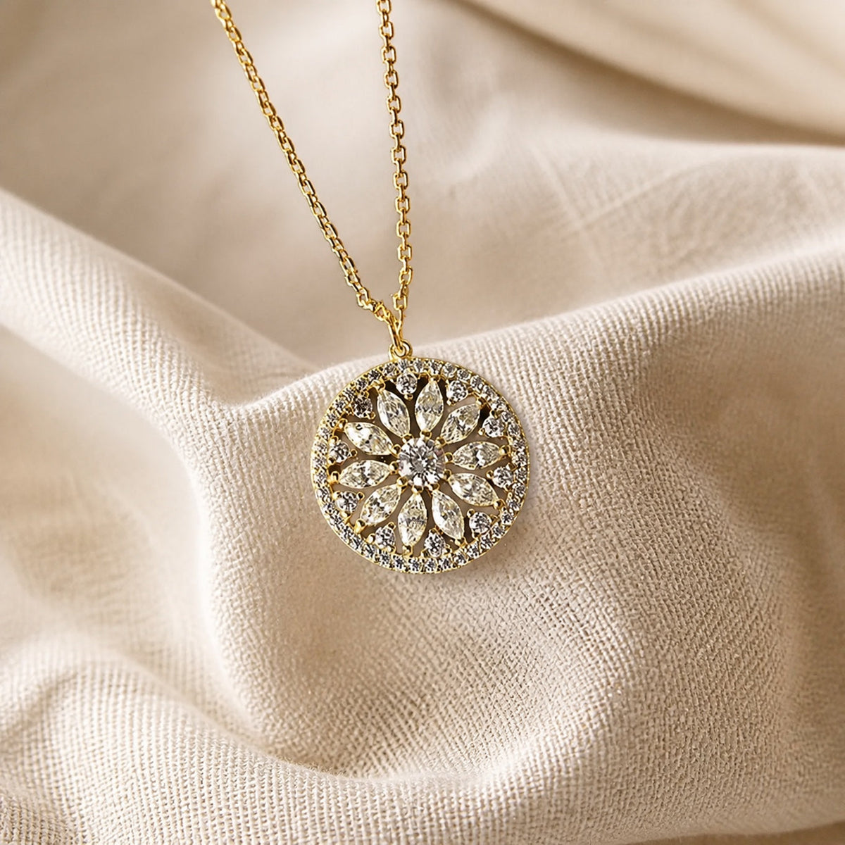 Tallulah — Lavish Sunflower Zirconia Necklace
