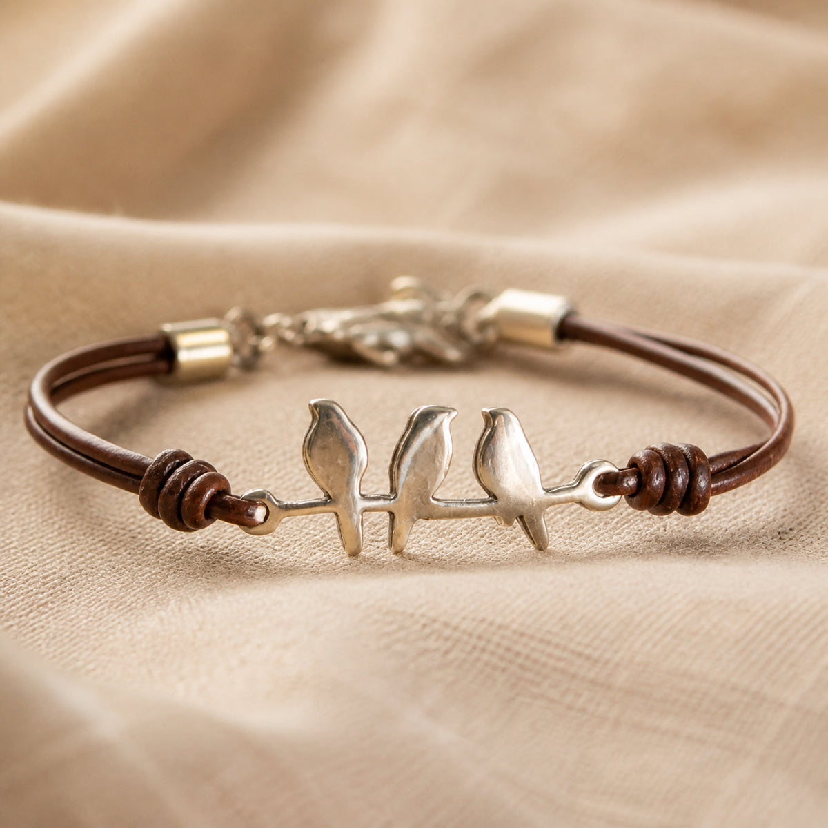 Laurel — Vintage Bird Leather Rope Bracelet