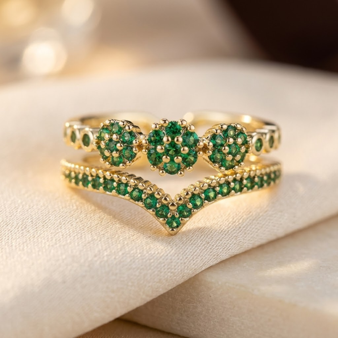 Coline — Gold Emerald Ring