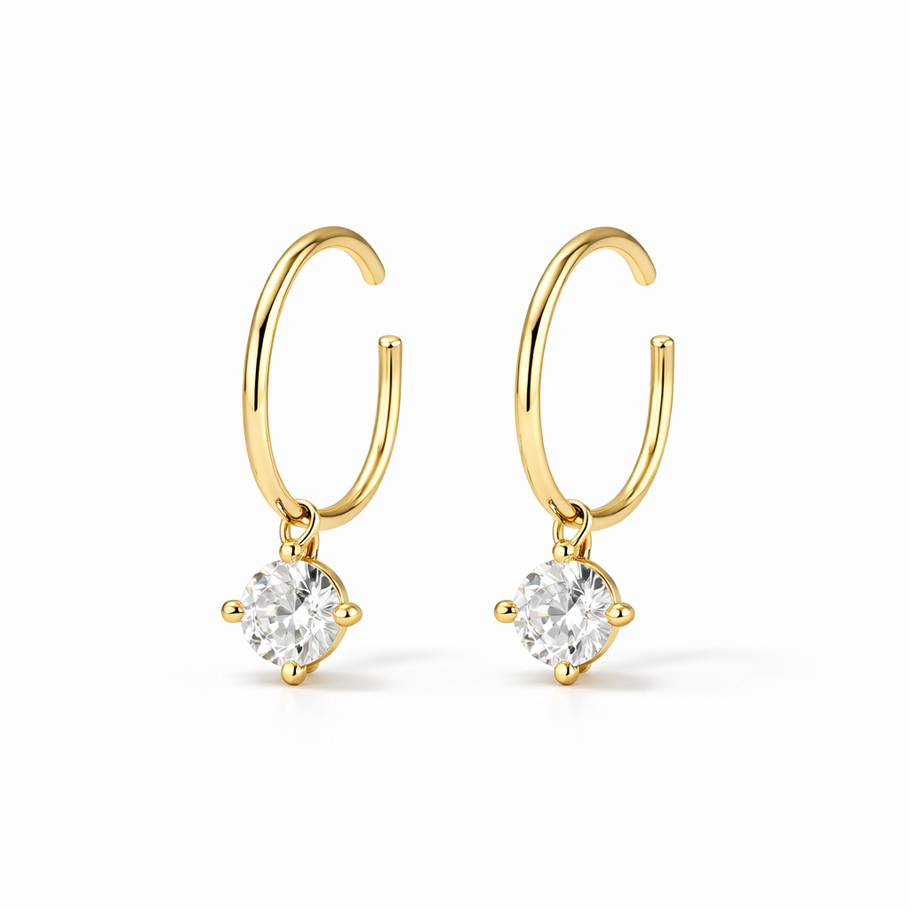 Spark Point Hoop Earrings | Gold