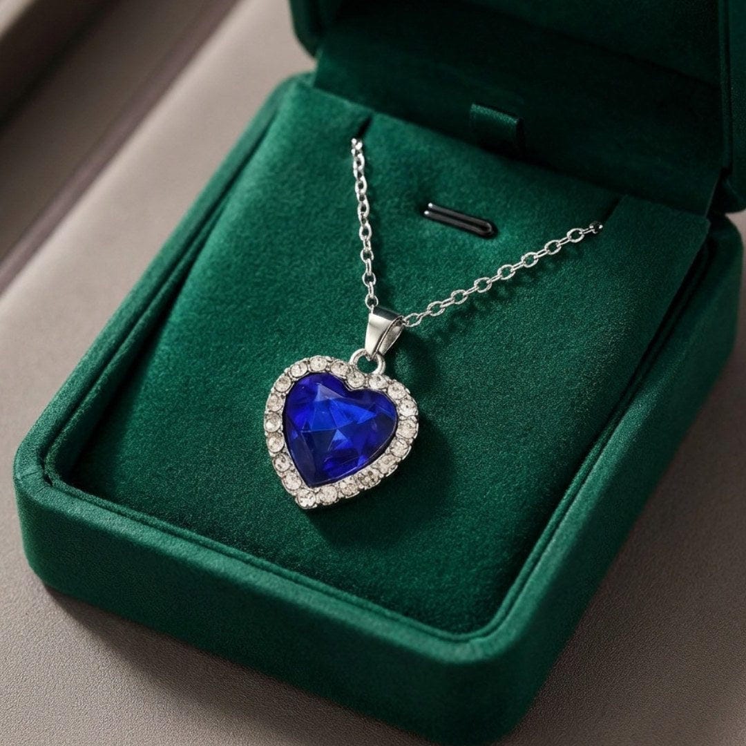 Ursula — Sapphire Heart Pendant Necklace