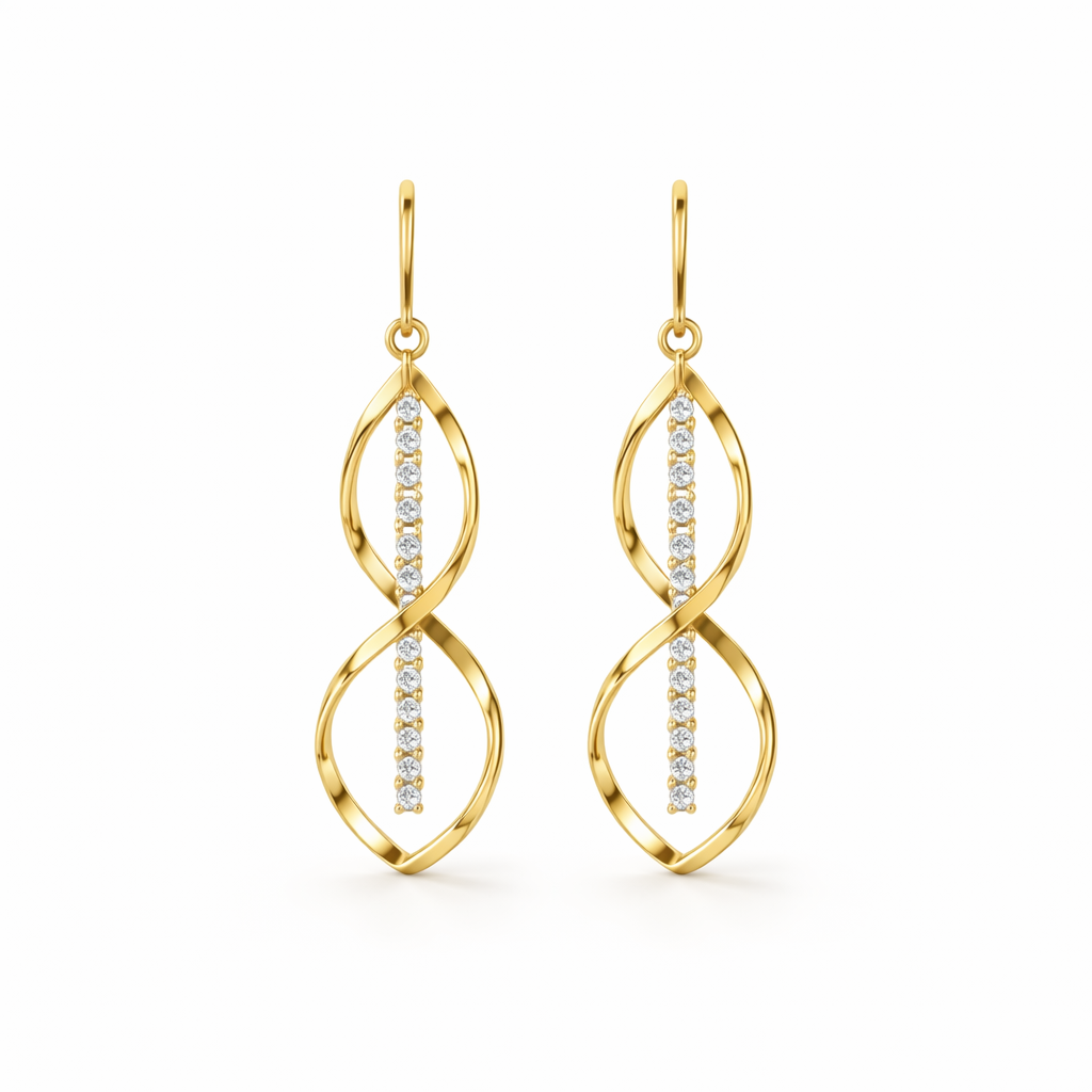 Spiral Sun Ray Earrings | Gold