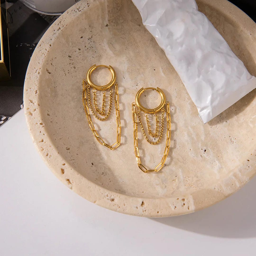 Minnie — Gleaming Chain Hoop Earrings