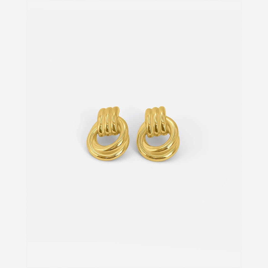 Lottie — Graceful Gold Linked Knot Earrings