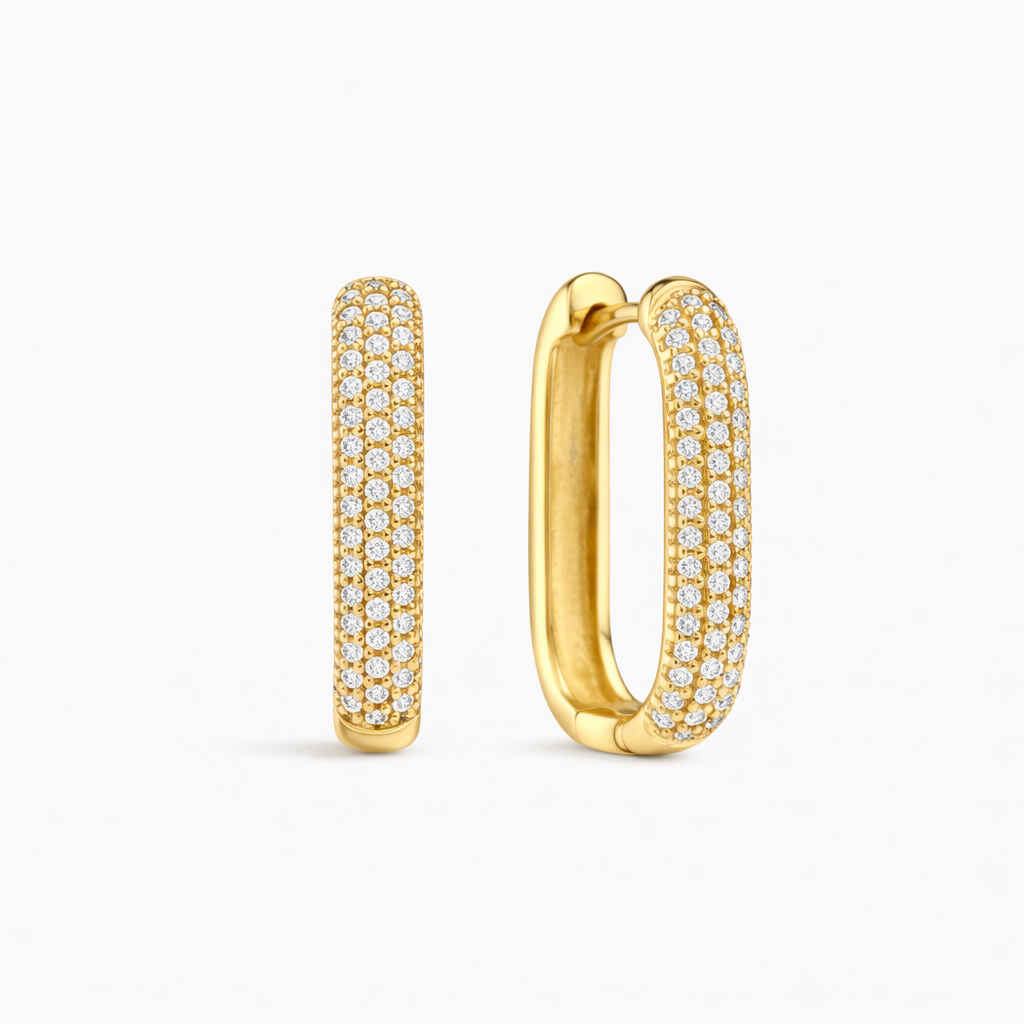 Pavé Icon Hoop Earrings | Gold