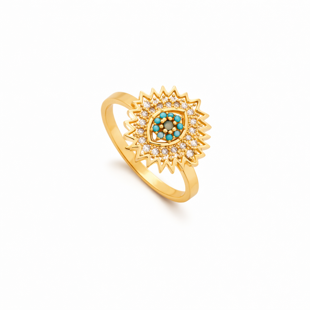 Radiant Sun Spinning Sapphire Ring | Gold