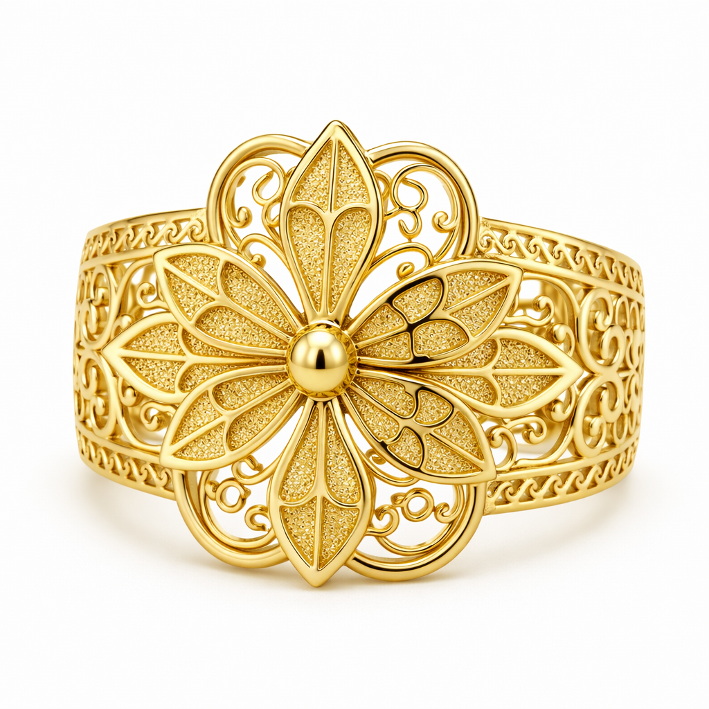 Retro-Style Flower Ring | Gold