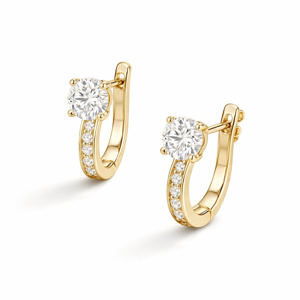 Channel Huggie Earrings | Gold