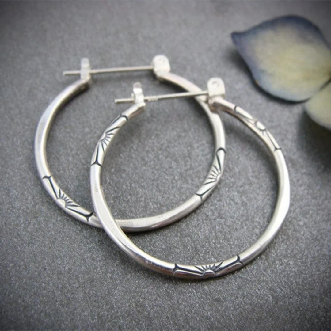 Elegant Classic Silver Hoop Earrings
