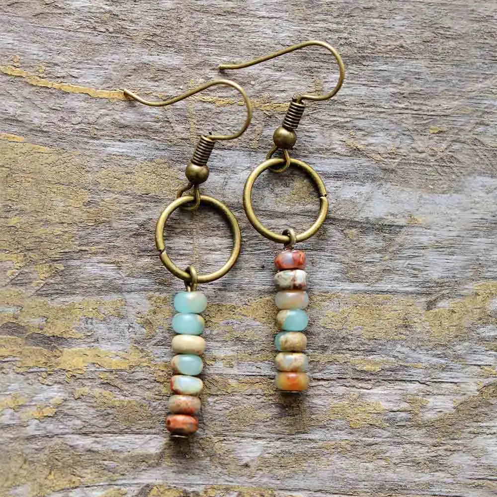 Marenna Jasper Bead Hoop Earrings