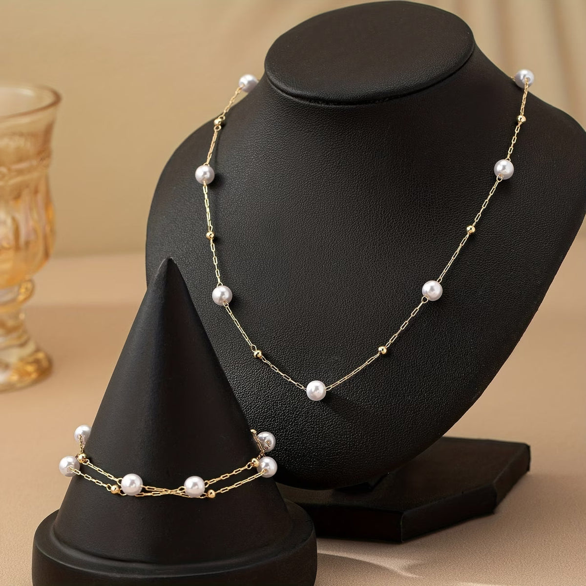 Blythe — Dainty Pearl Chain Jewelry Set