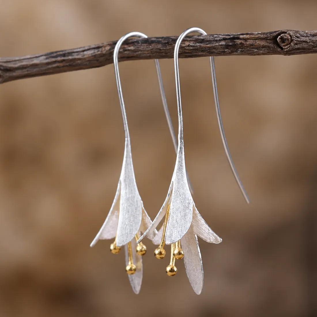 Silver Flower Earrings