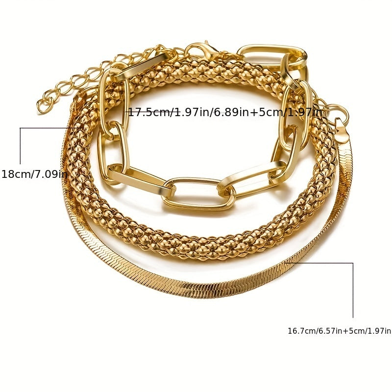 Holly — Layered Snake Chain Bracelet Set