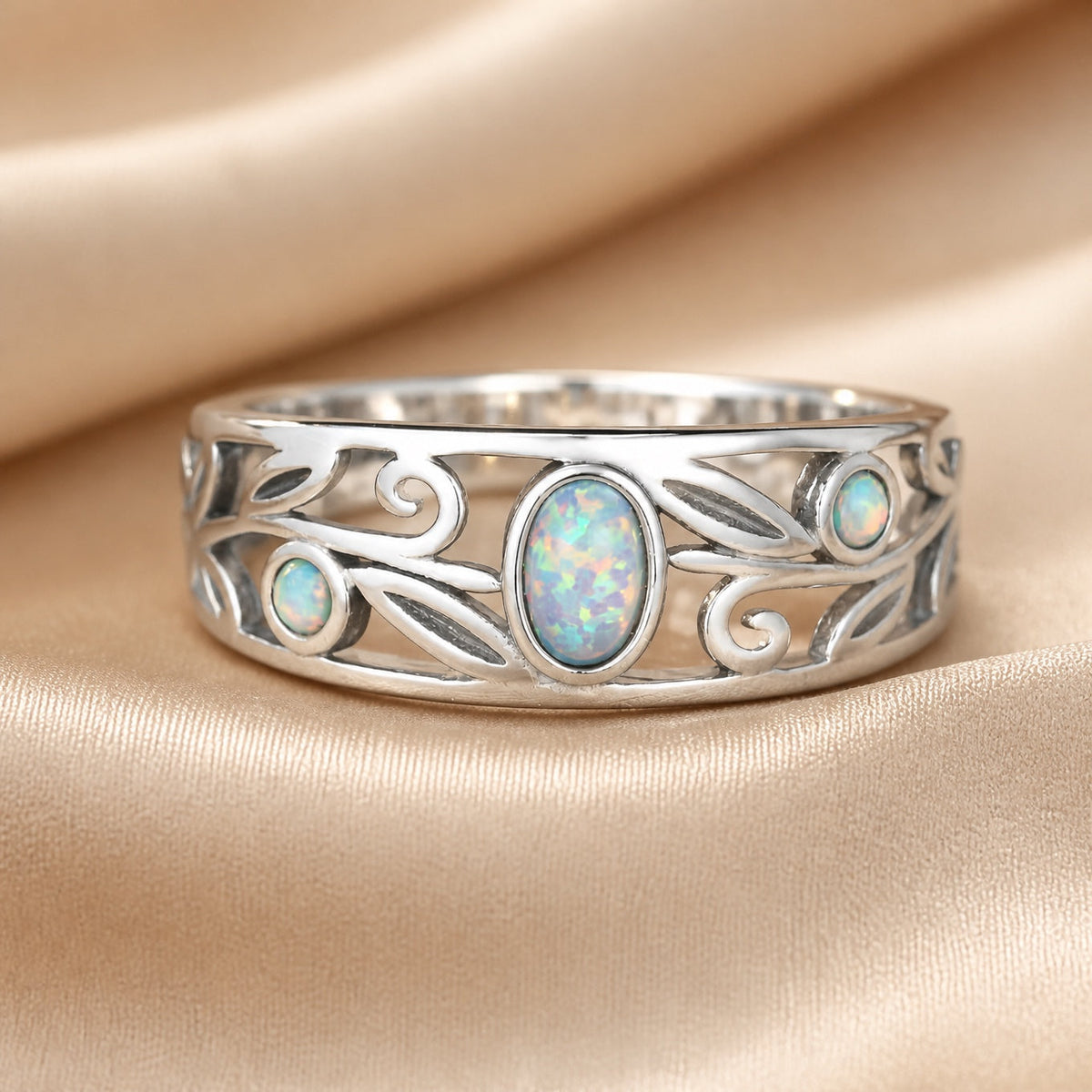 Iris — Vintage Opal Vine Silver Ring
