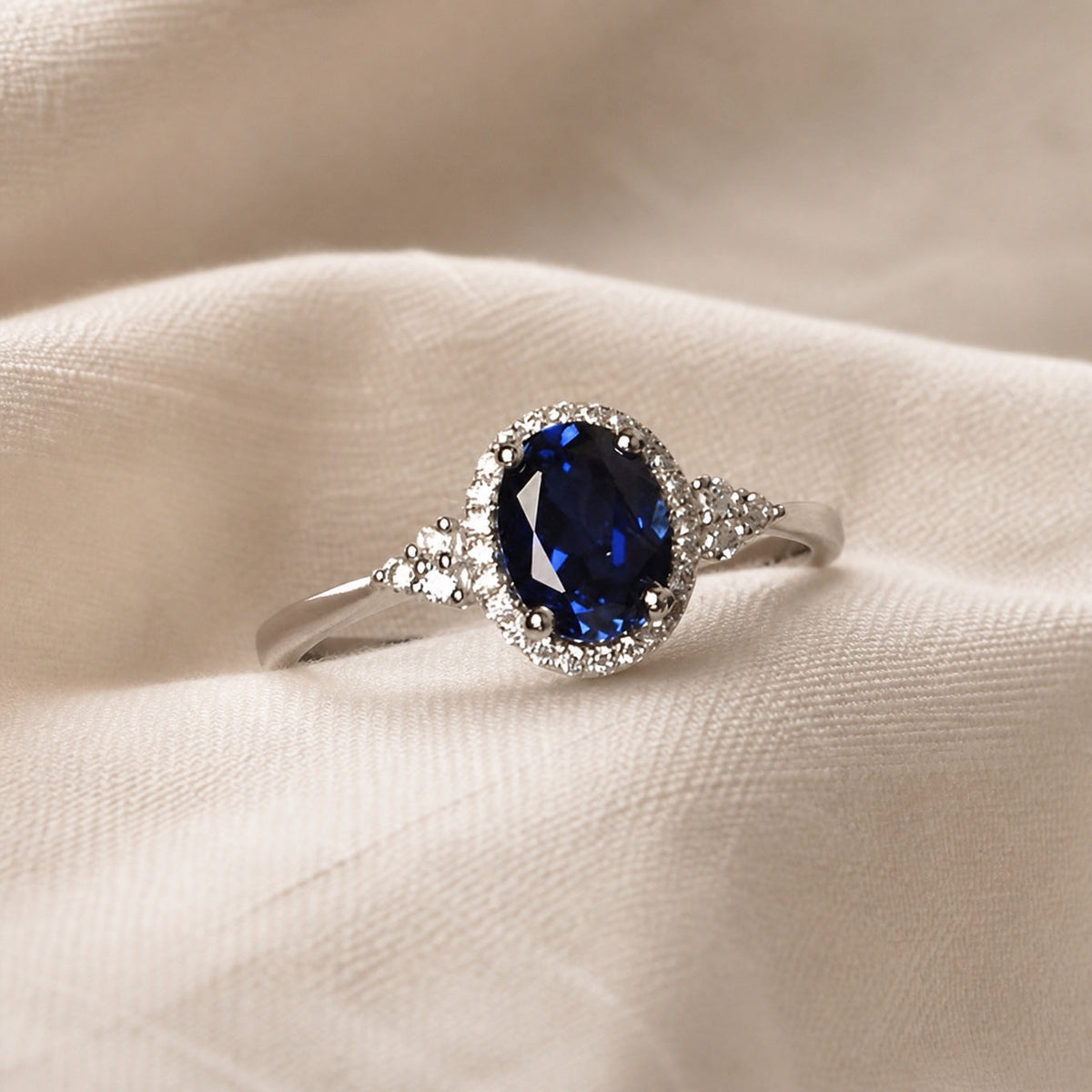 Aurelia — Midnight Majesty Sapphire Oval Ring