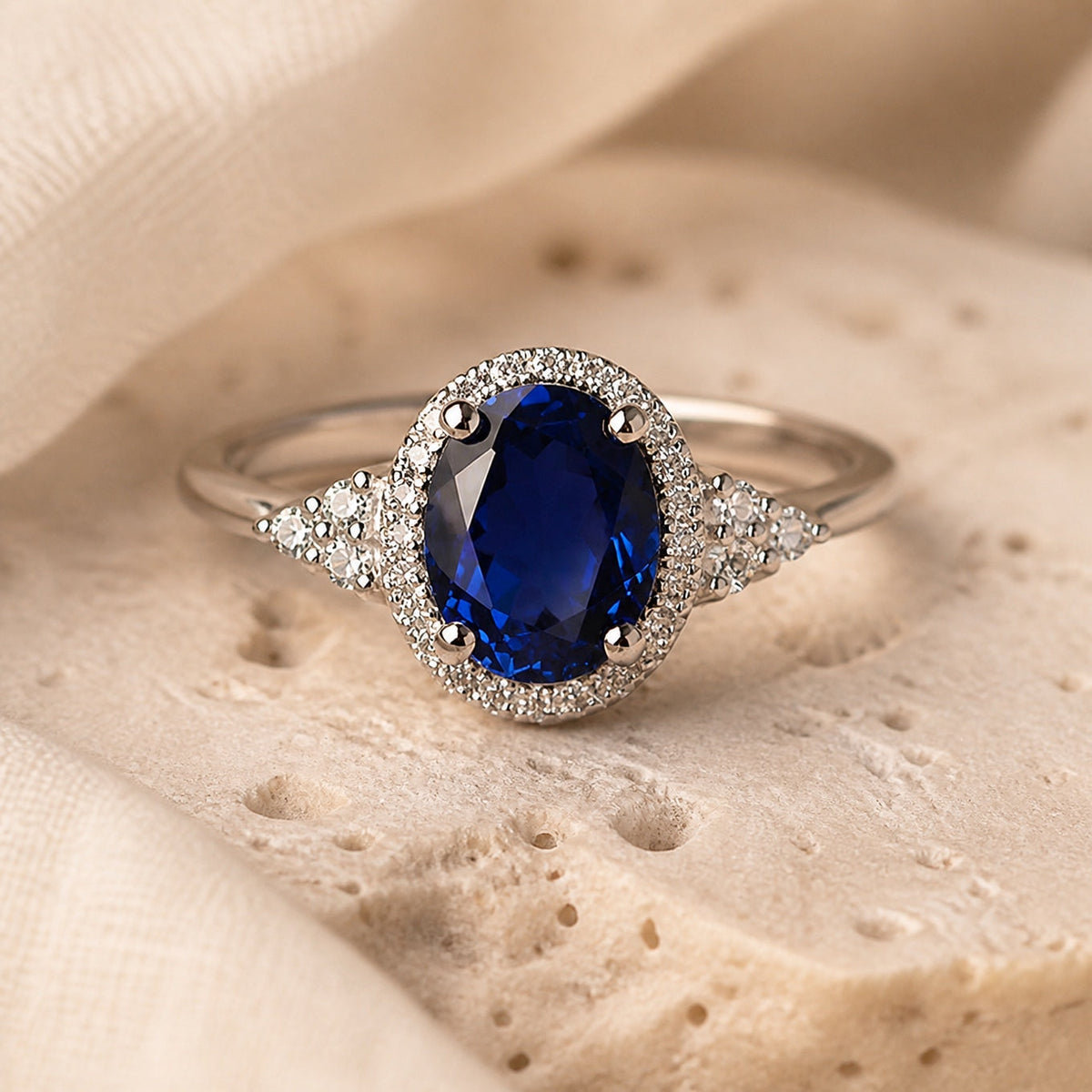 Aurelia — Midnight Majesty Sapphire Oval Ring