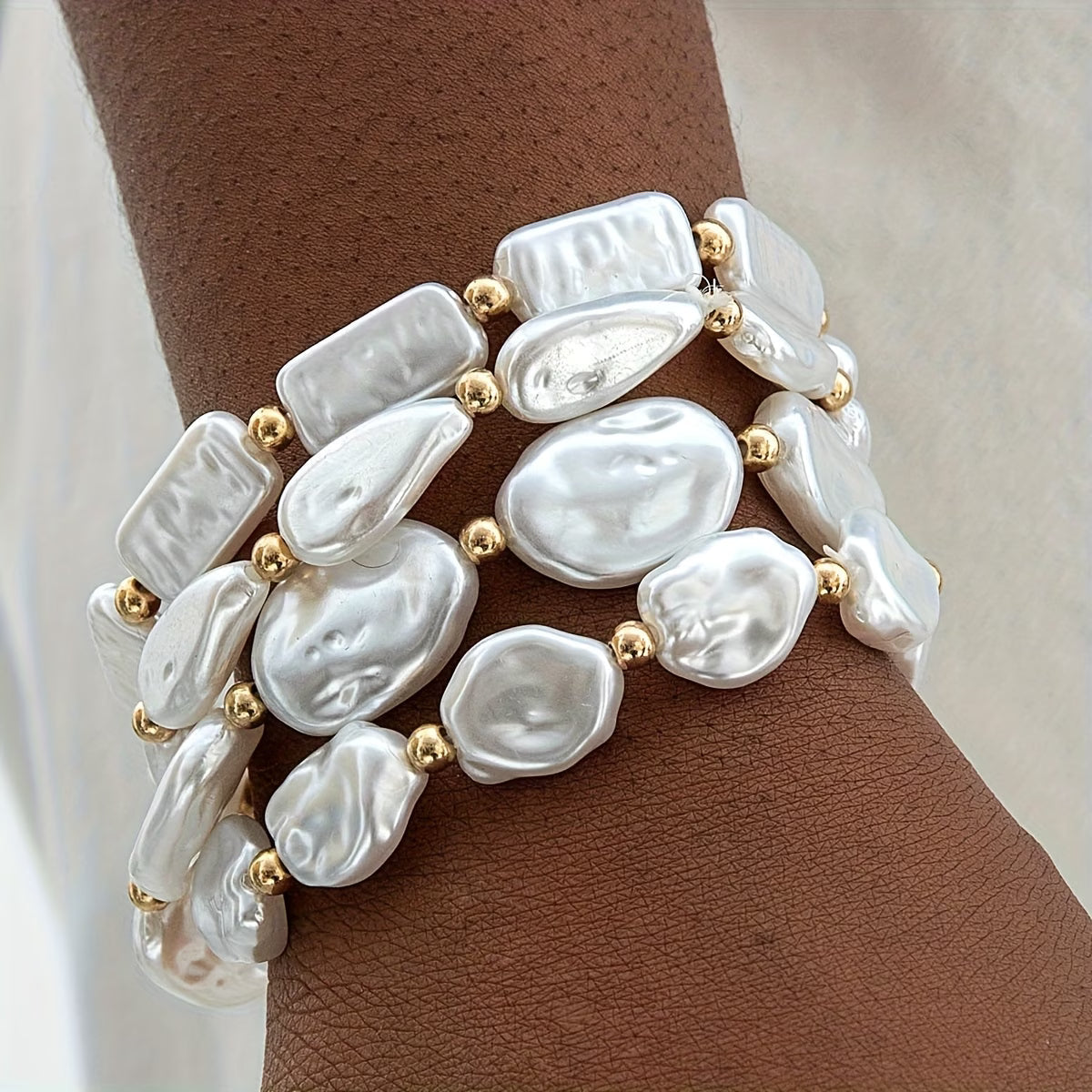 Ophelia — Pearl Statement Bracelet Set of 4