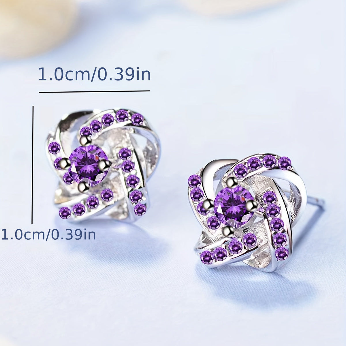 Elegant Purple Clover Earrings