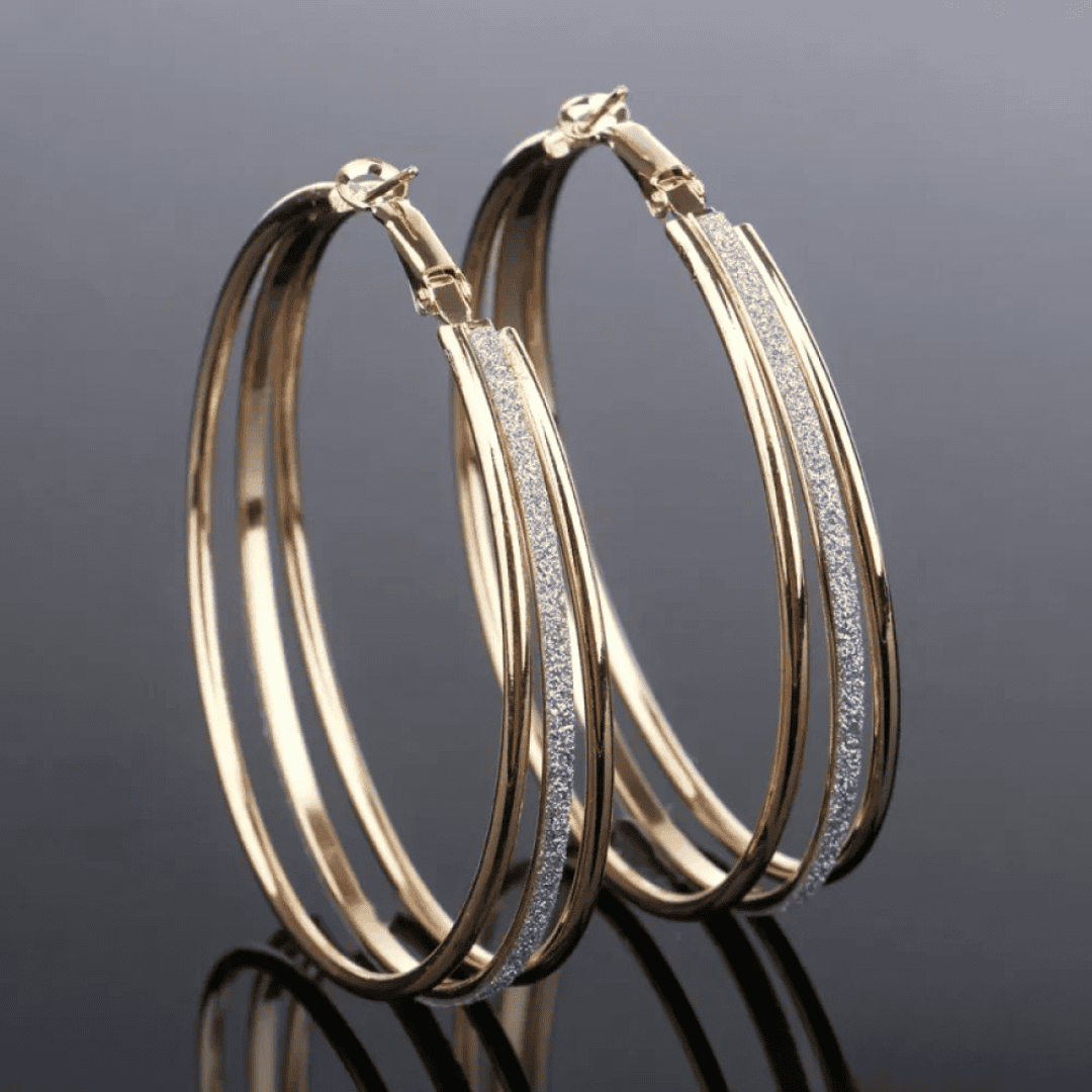 Roberta — Retro Gold Hoop Earrings