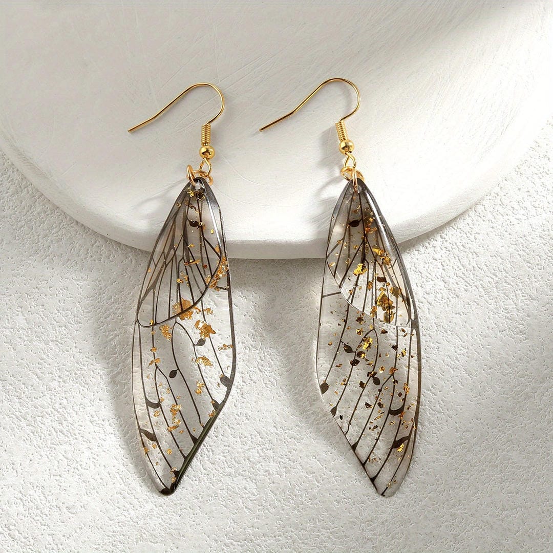 Darcy — Butterfly Wing Resin Drop Earrings