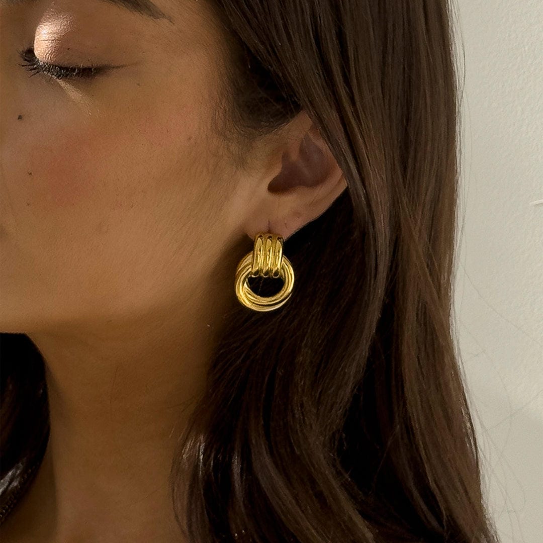 Lottie — Graceful Gold Linked Knot Earrings