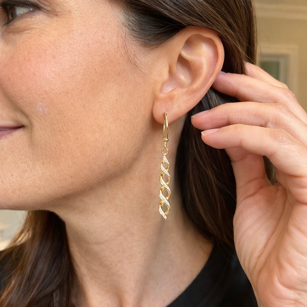 Ava Shiny Hoop Earrings | Gold